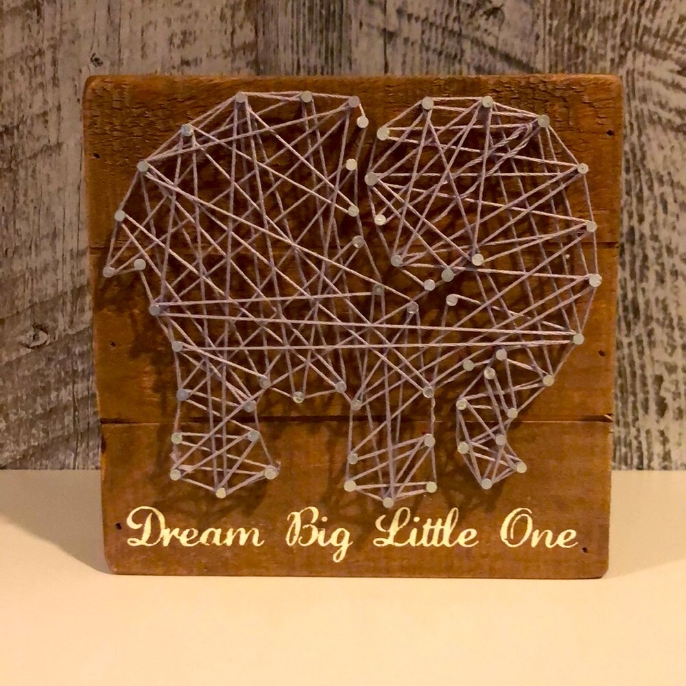 Square Wooden Elephant Sign